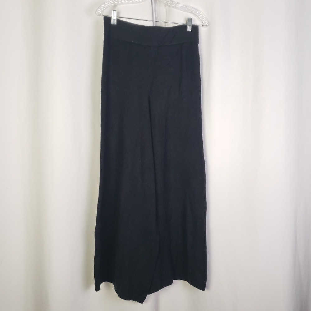 Nordstrom Black Wool Blend Wide Leg Knit Pants Size Medium